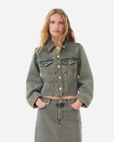 Overdyed Heavy Denim Jacket - Shitake