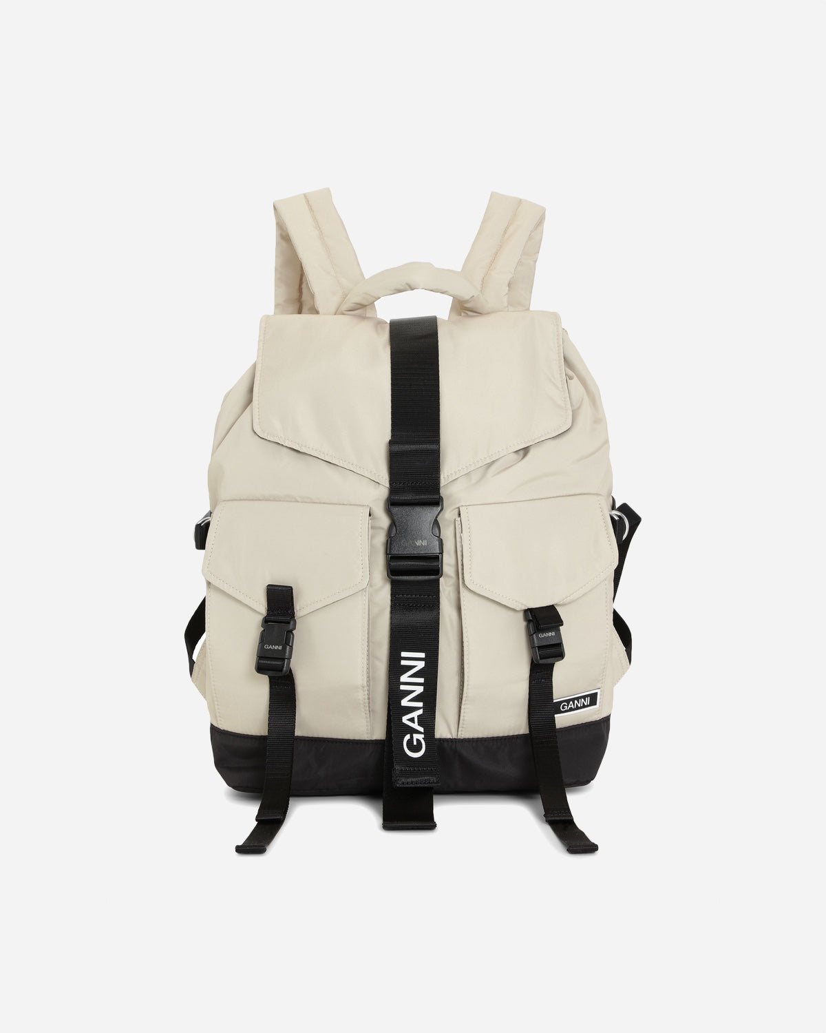 Recycled Tech Backpack - Pale Khaki - Ganni - Munkstore.dk