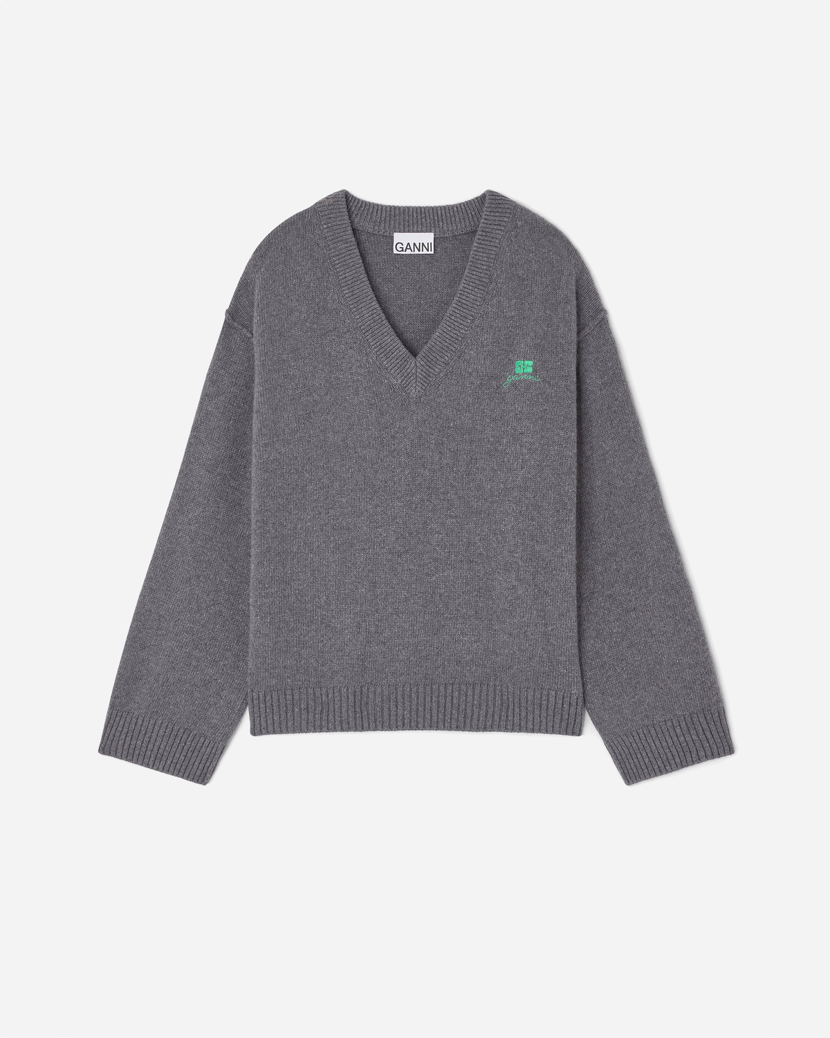 Core Future Wool Mix V-neck - Charcoal Grey