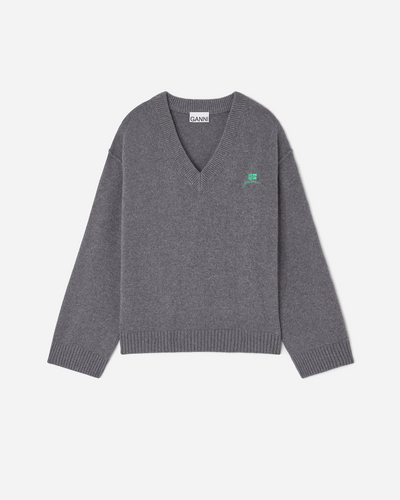 Core Future Wool Mix V-neck - Charcoal Grey