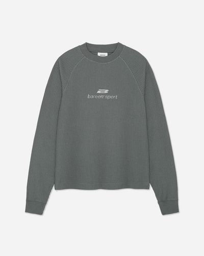 Waffle Raglan Longsleeve - Iron Gate