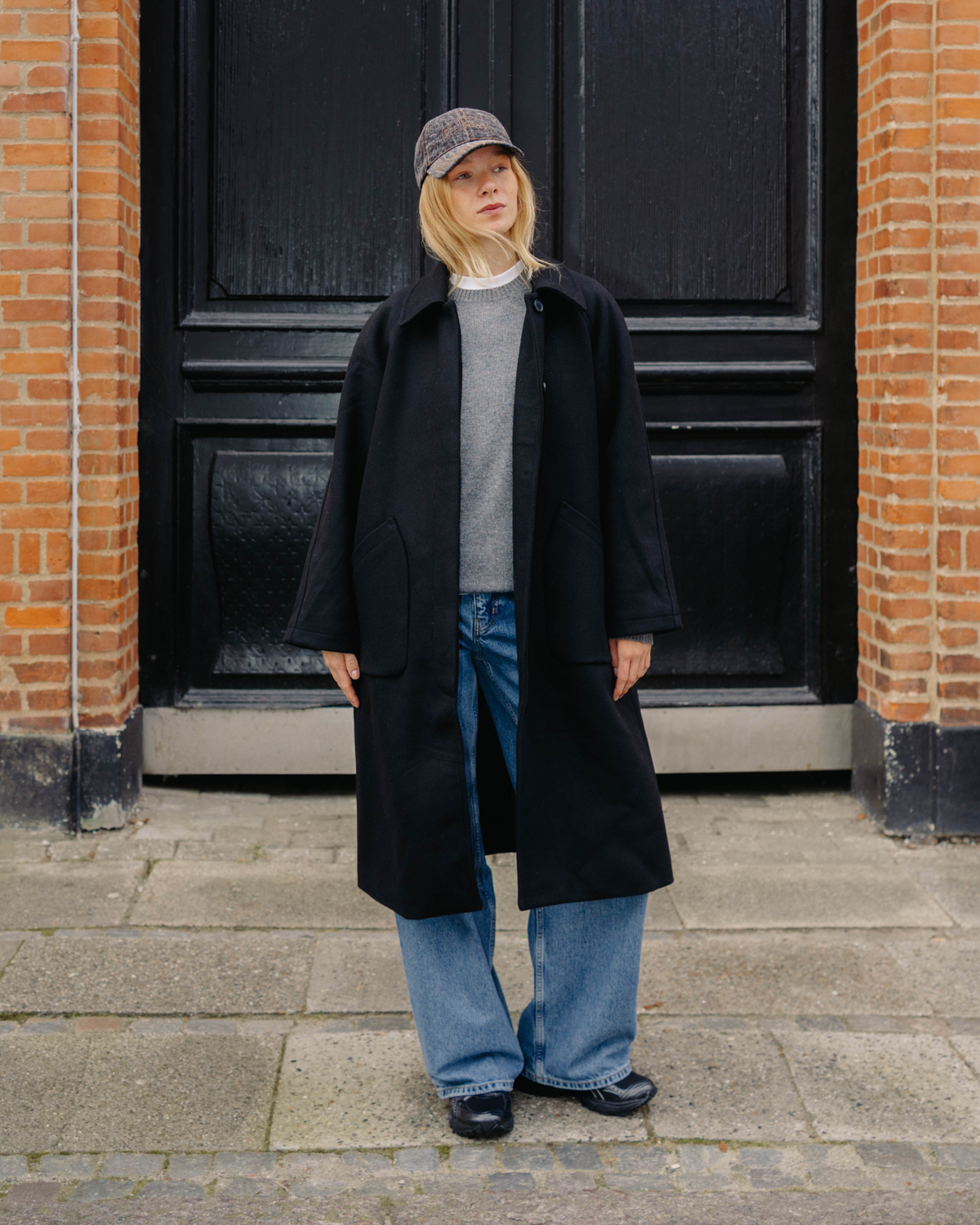 Denim Cotton Washed Cap - Washed Black/Black