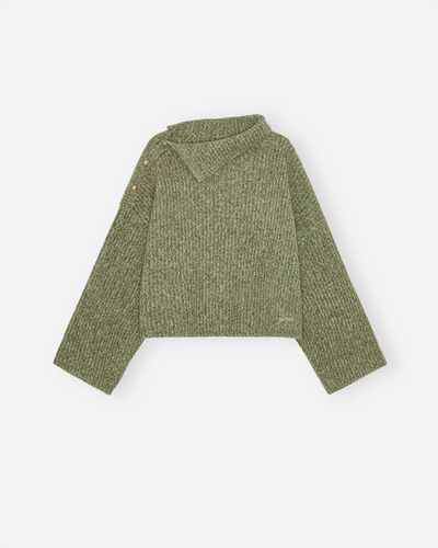 Melange Brushed Mohair Oversized Sweater - Nile