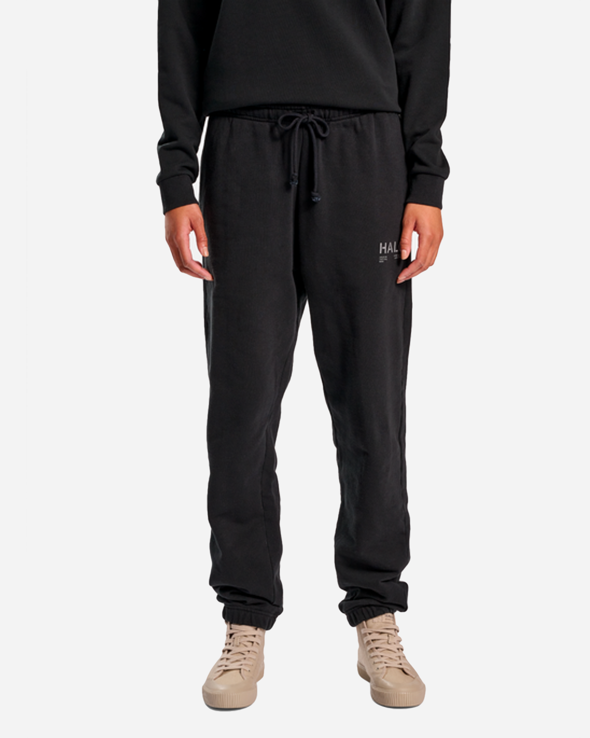 Halo Cotton Sweatpants - Black