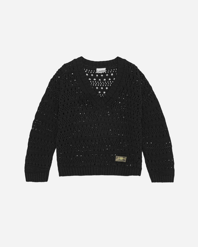 Cotton Mix V-neck - Black