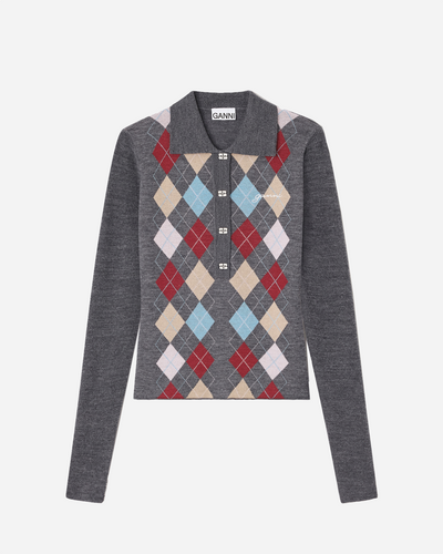 Fine Merino Jacquard Polo - Paloma