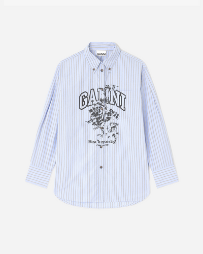 Stripe Cotton Oversized Shirt - Lavender Lustre