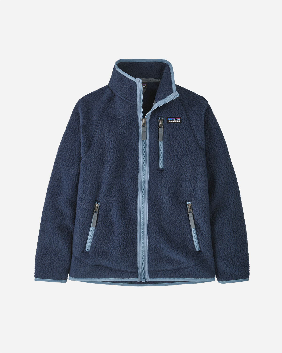 Kids' Retro Pile Fleece Jacket - New Navy w/Light Plume Grey