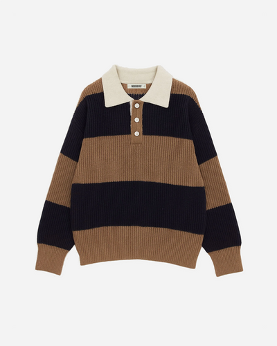 Lotu Striped Polo - Navy Striped