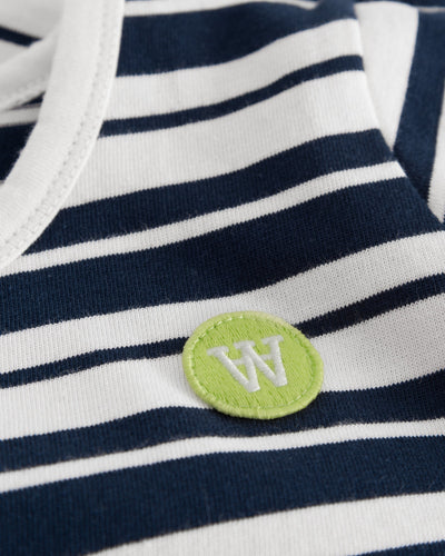 Kim Stripe Kids Long Sleeve - Off-White/Navy Stripes - WOOD WOOD - Munkstore.dk