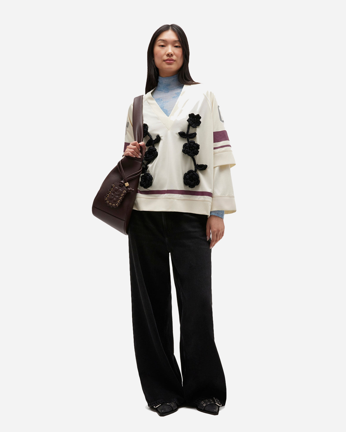 Soft Rigid Denim Baggy Jeans - Black Washed