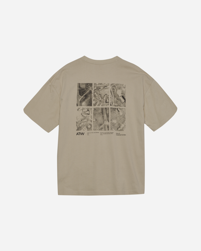 Halo Graphic Boxy T-Shirt - Oyster Gray/ Asphalt