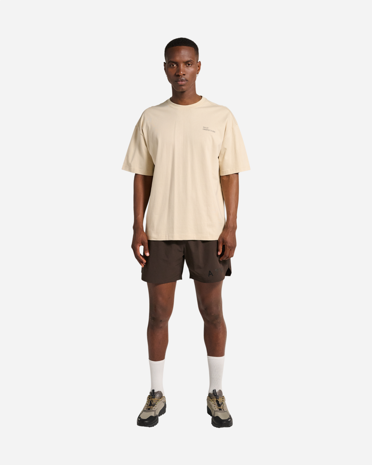 Halo Graphic Boxy T-Shirt - Oyster Gray/ Asphalt