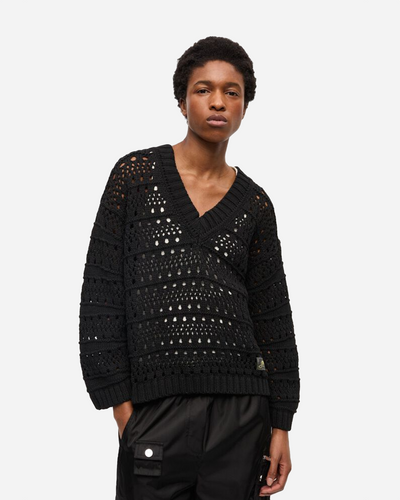 Cotton Mix V-neck - Black