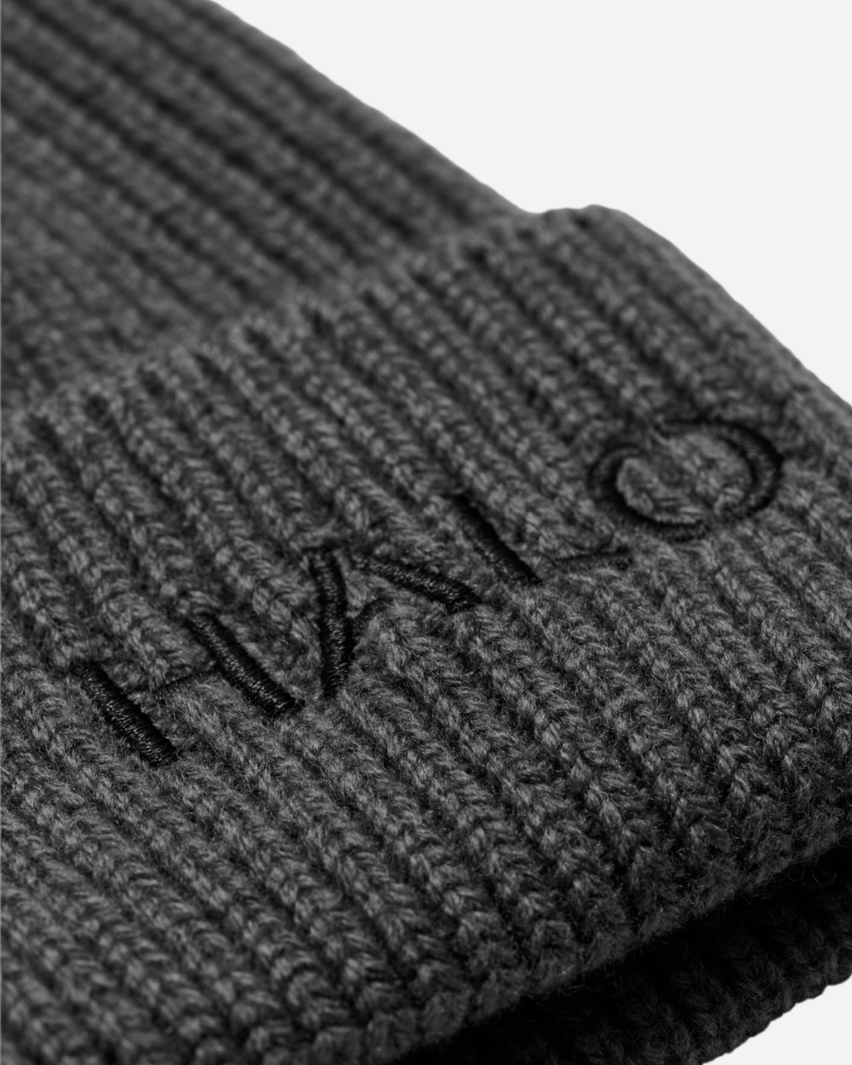 Halo Wool Rib Beanie - Asphalt