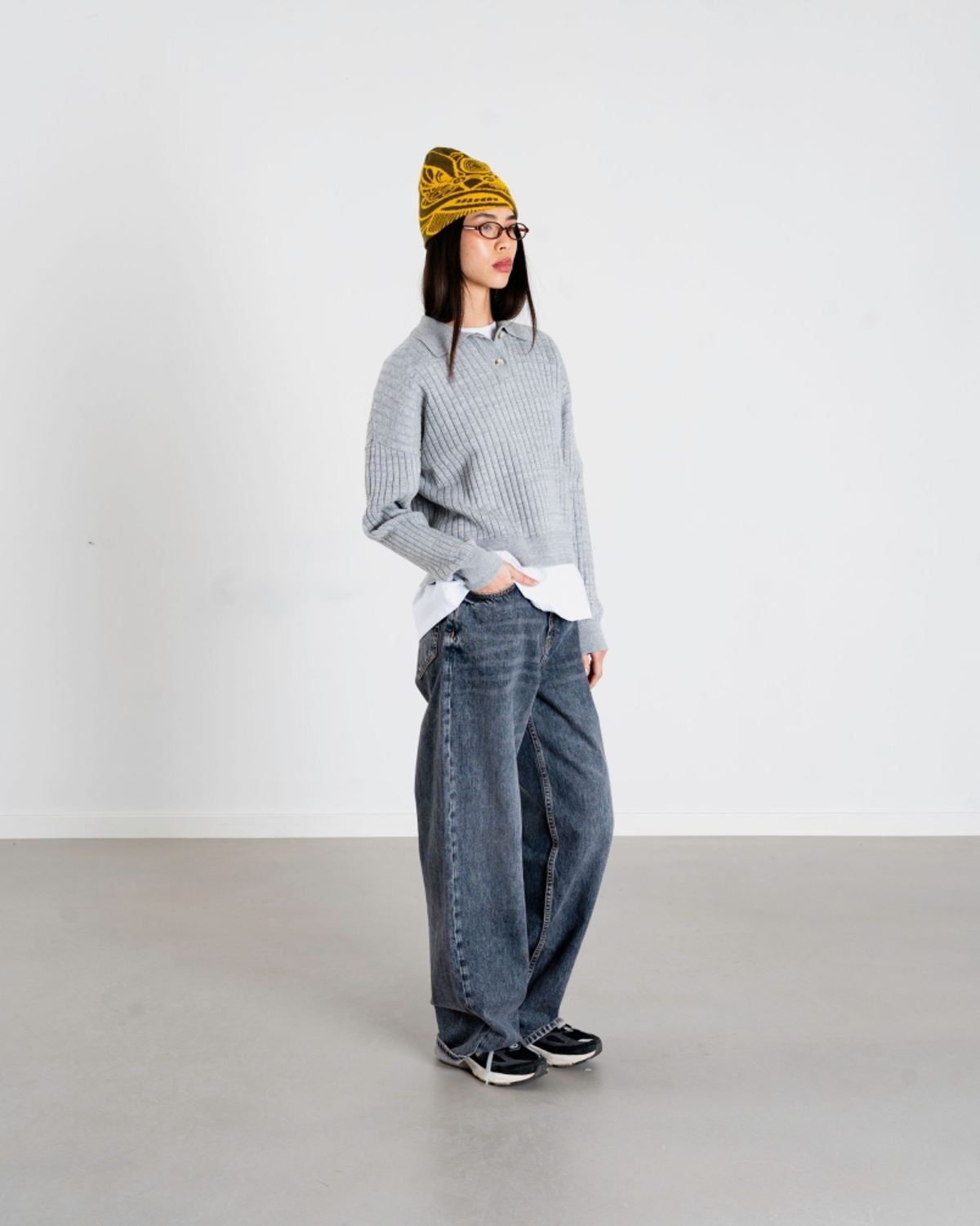 Mouls Knitted Polo - Light Grey