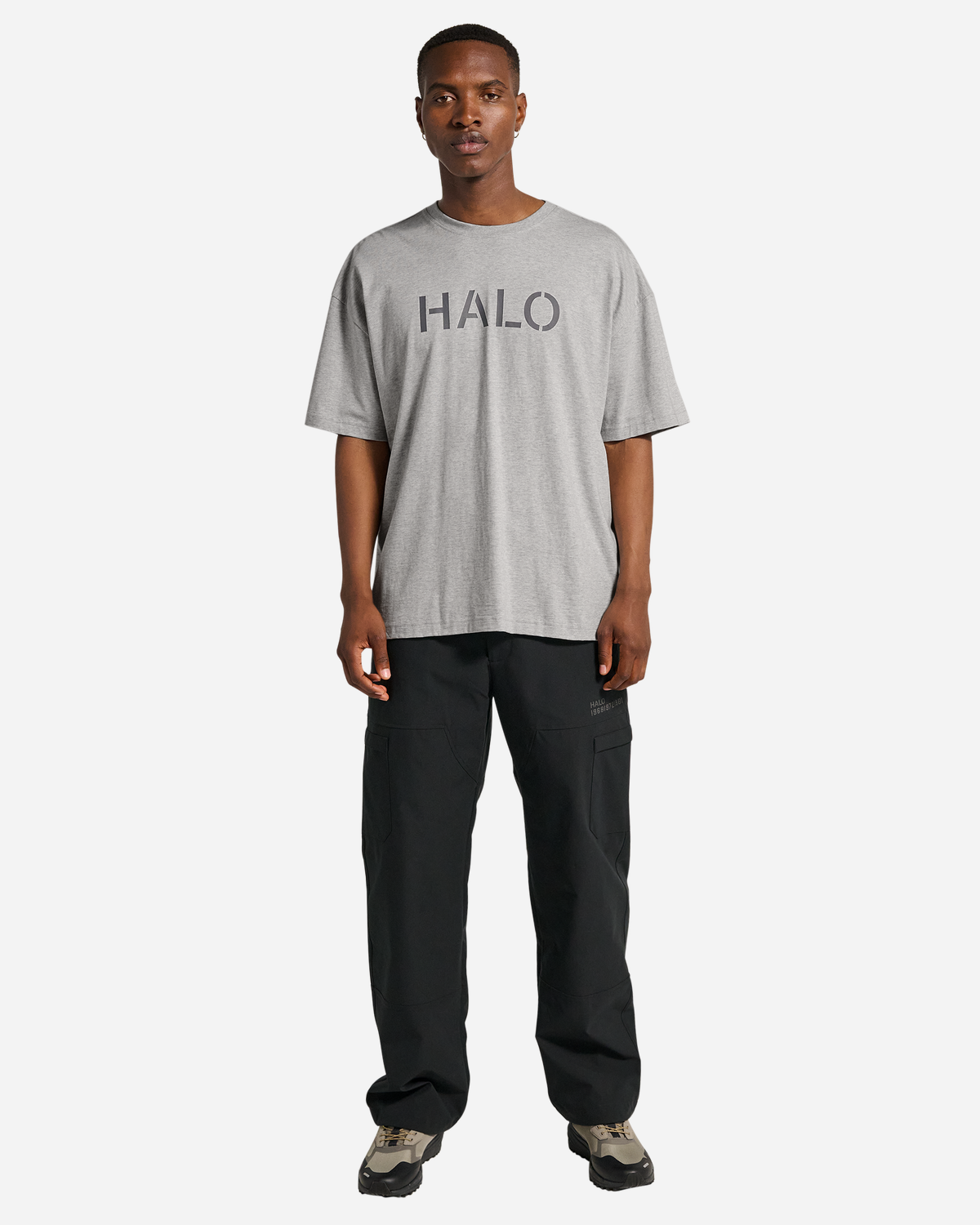 Halo Uniform Boxy T-Shirt - Light Grey Melange