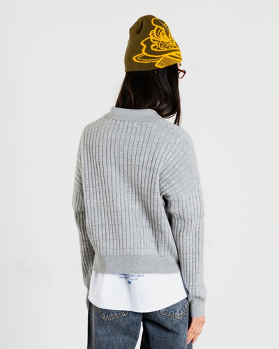 Mouls Knitted Polo - Light Grey