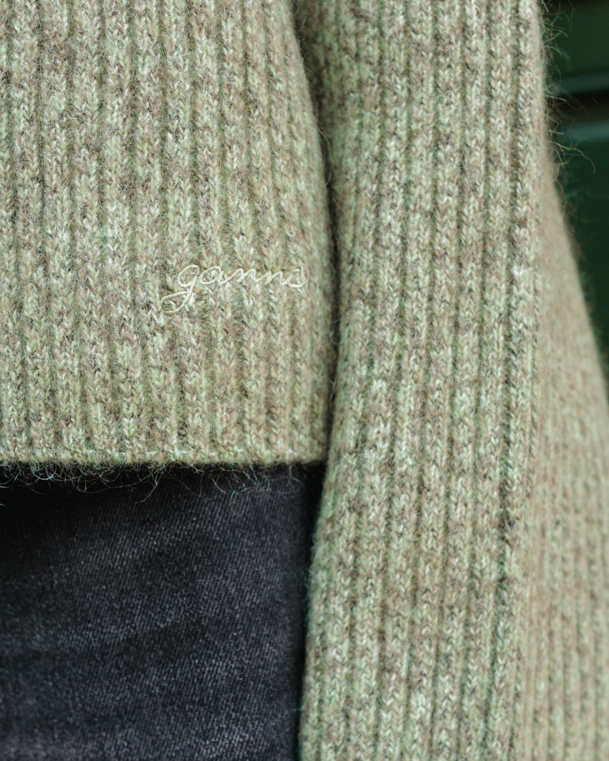 Melange Brushed Mohair Oversized Sweater - Nile