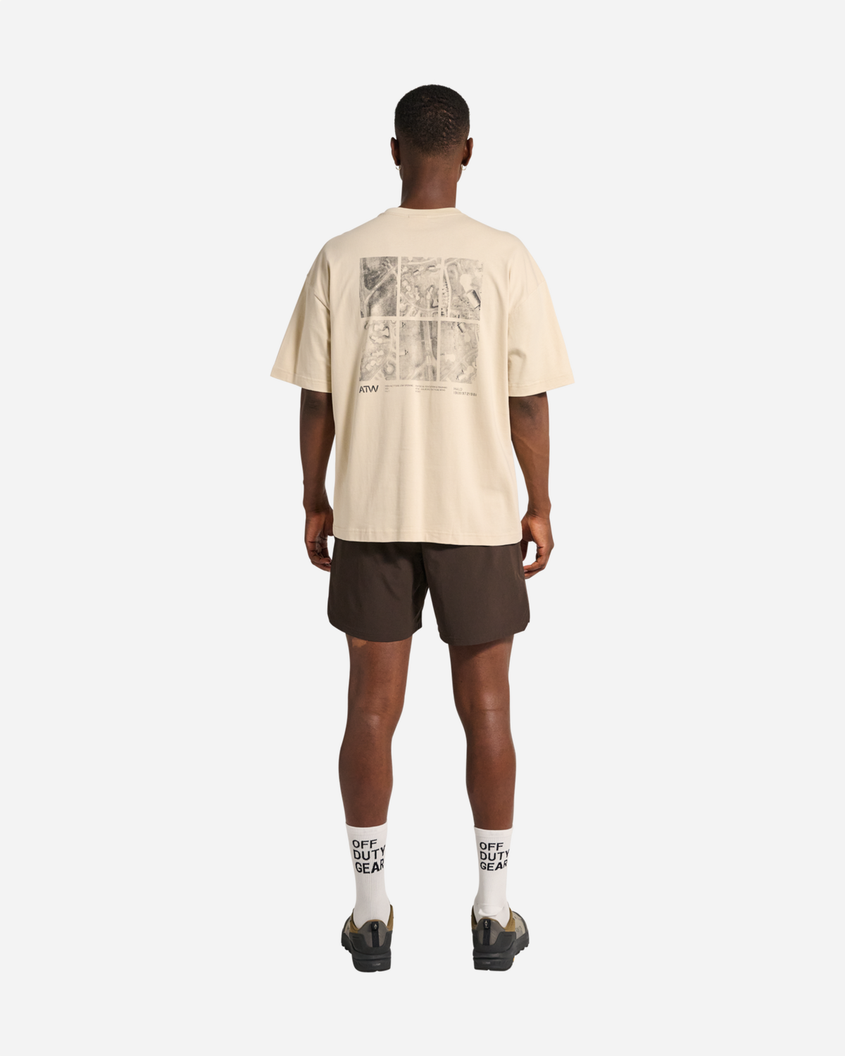 Halo Graphic Boxy T-Shirt - Oyster Gray/ Asphalt