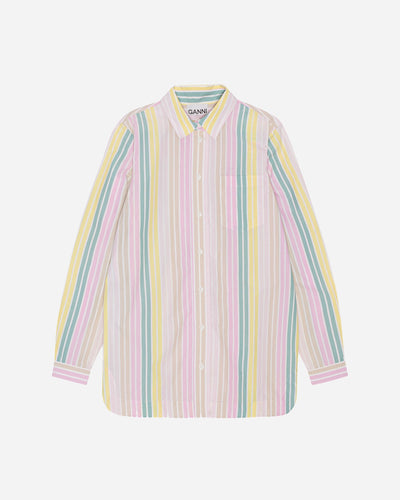 Stripe Cotton Shirt - Multicolour - Ganni - Munkstore.dk