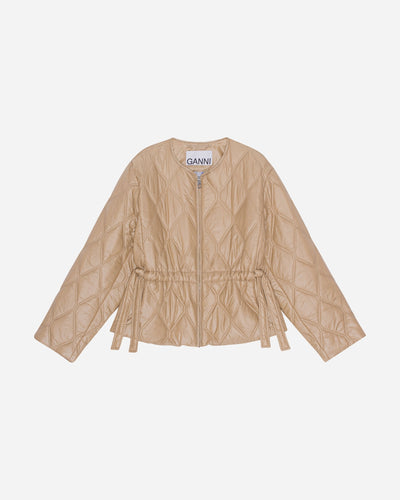 Shiny Quilt Jacket - Tanin