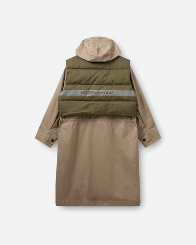 Sherlock Coat - Sand/Dark Green Moss