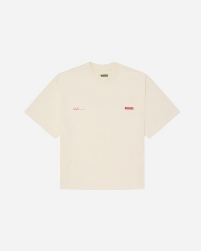 Juno 8410 Tee - Off White/red
