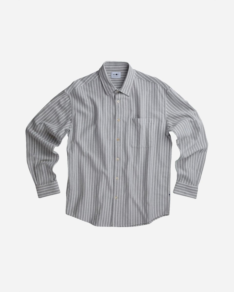 Arne 5266 Shirt - Grey Stipe - Munk Store
