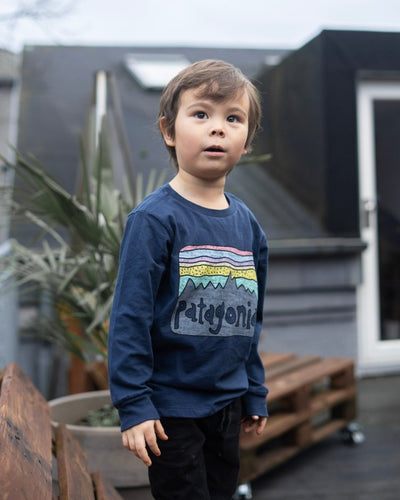 Baby L/S Graphic Organic Tee - New Navy - Munk Store