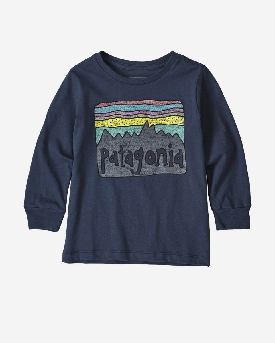 Baby L/S Graphic Organic Tee - New Navy - Munk Store