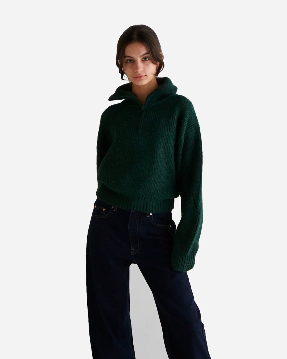 Berna Half Zip Knit - Green - Munk Store