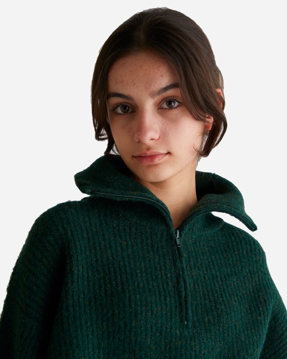 Berna Half Zip Knit - Green - Munk Store