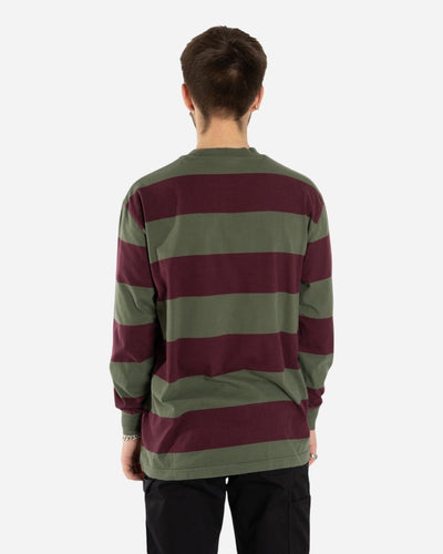 Boxy Tee Long Sleeve - Burgundy Stripe - Munk Store