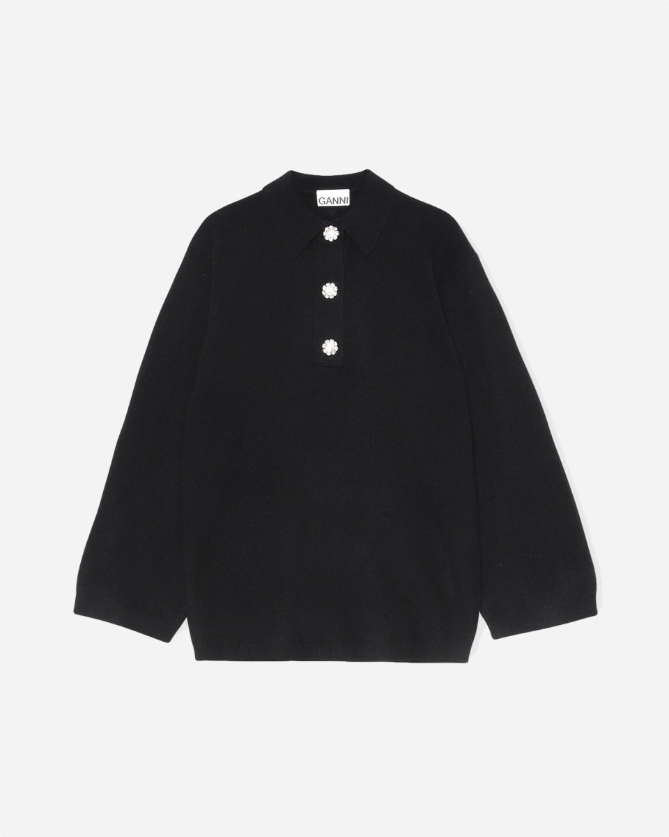 Cashmere Knit Blouse - Black - Munk Store