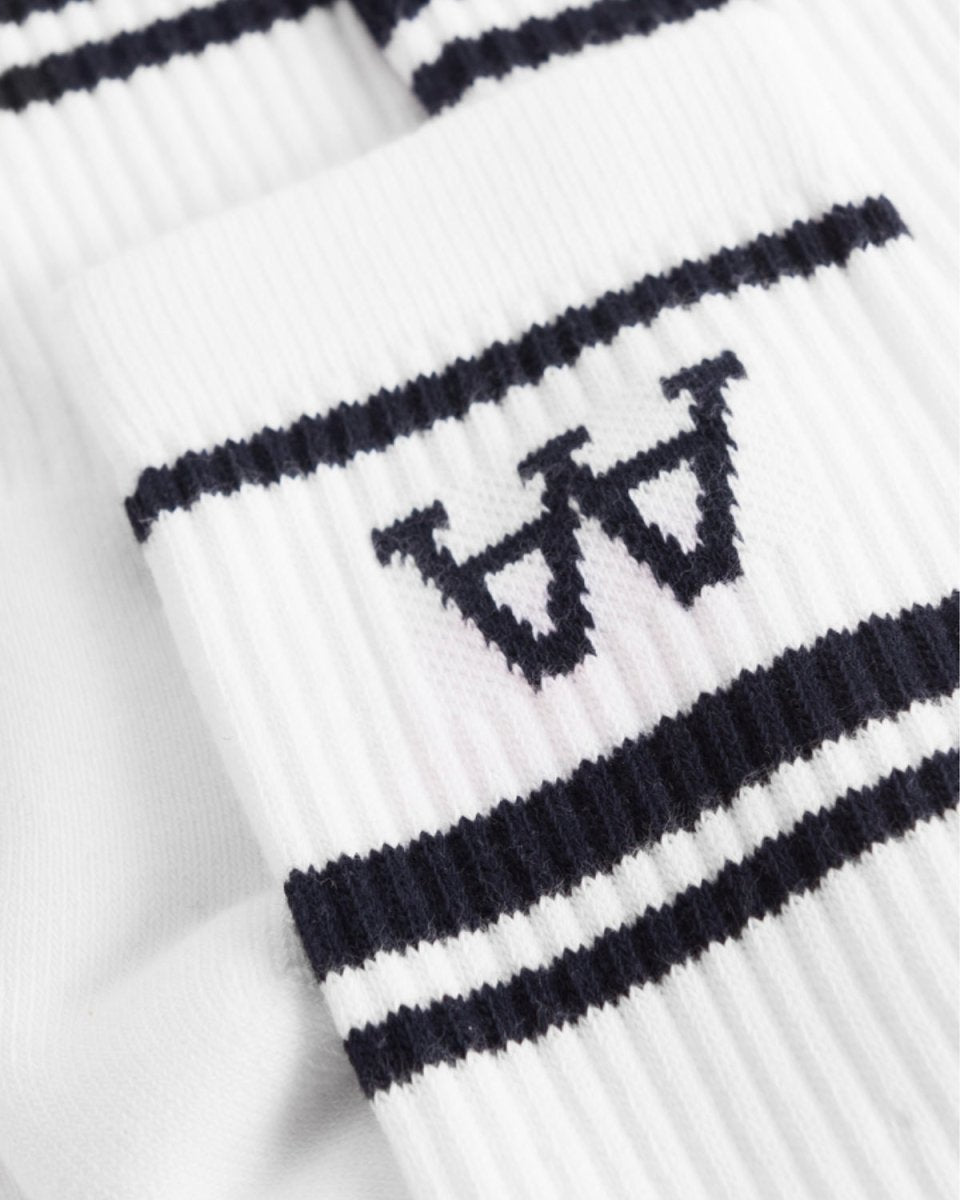 Con 2-Pack Socks - White/Navy - Munk Store