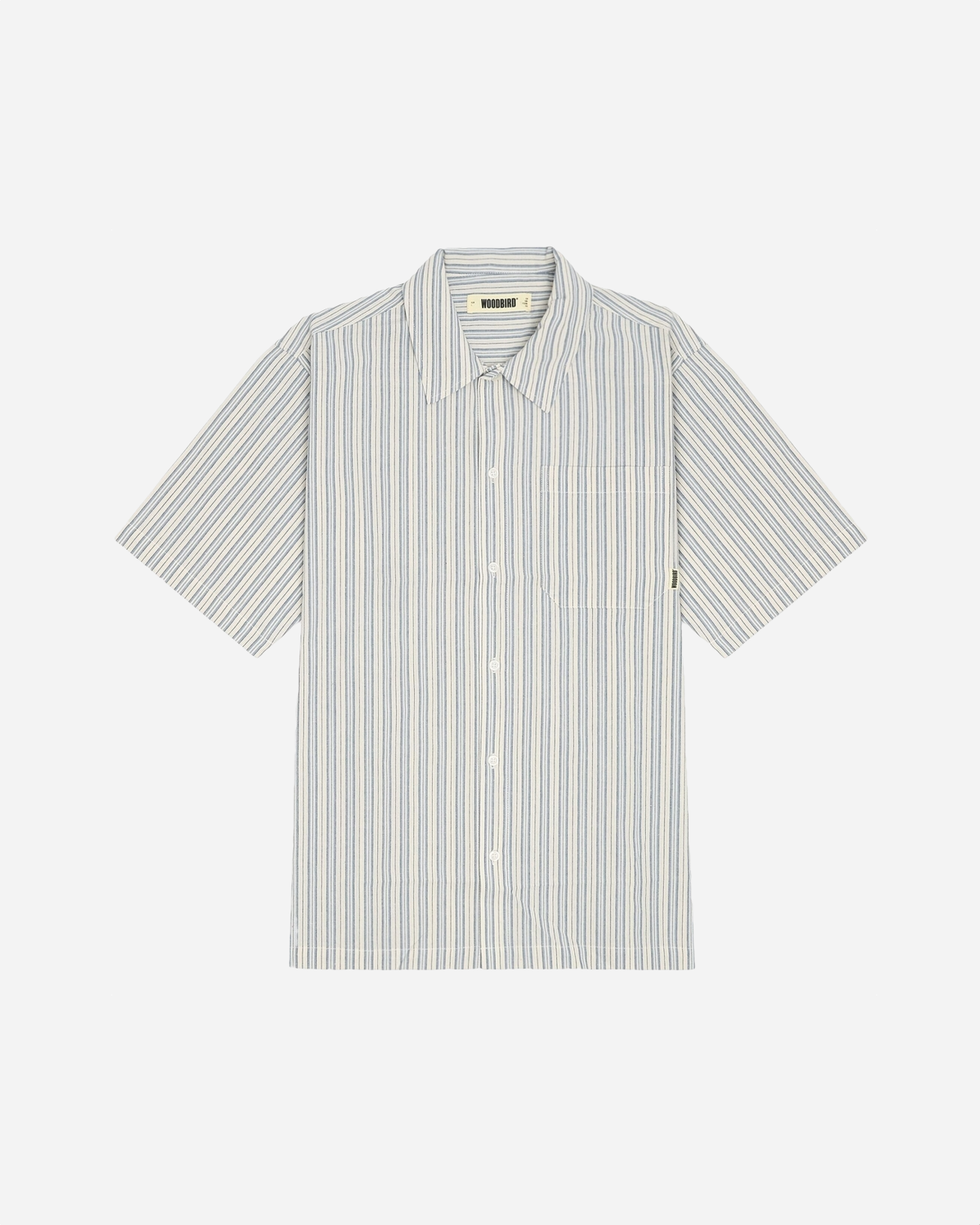 Banks Stripe Linen Shirt - Light Blue