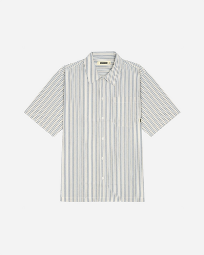 Banks Stripe Linen Shirt - Light Blue