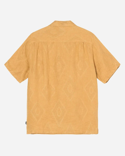 Diamond Jacquard Linen Shirt - Mustard - Munk Store