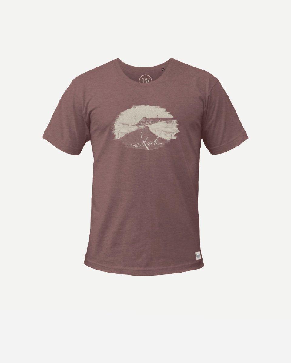 ELSK KYSTVEJ ORGANIC MEN'S TEE - Brown Melange - Munk Store