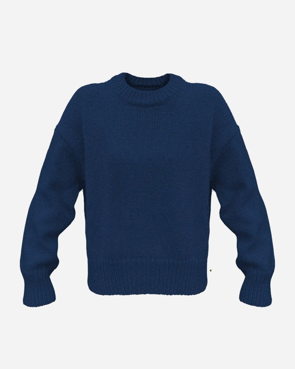 ELSK® VORUP KNITTED CREW NECK - Navy Melange - Munk Store