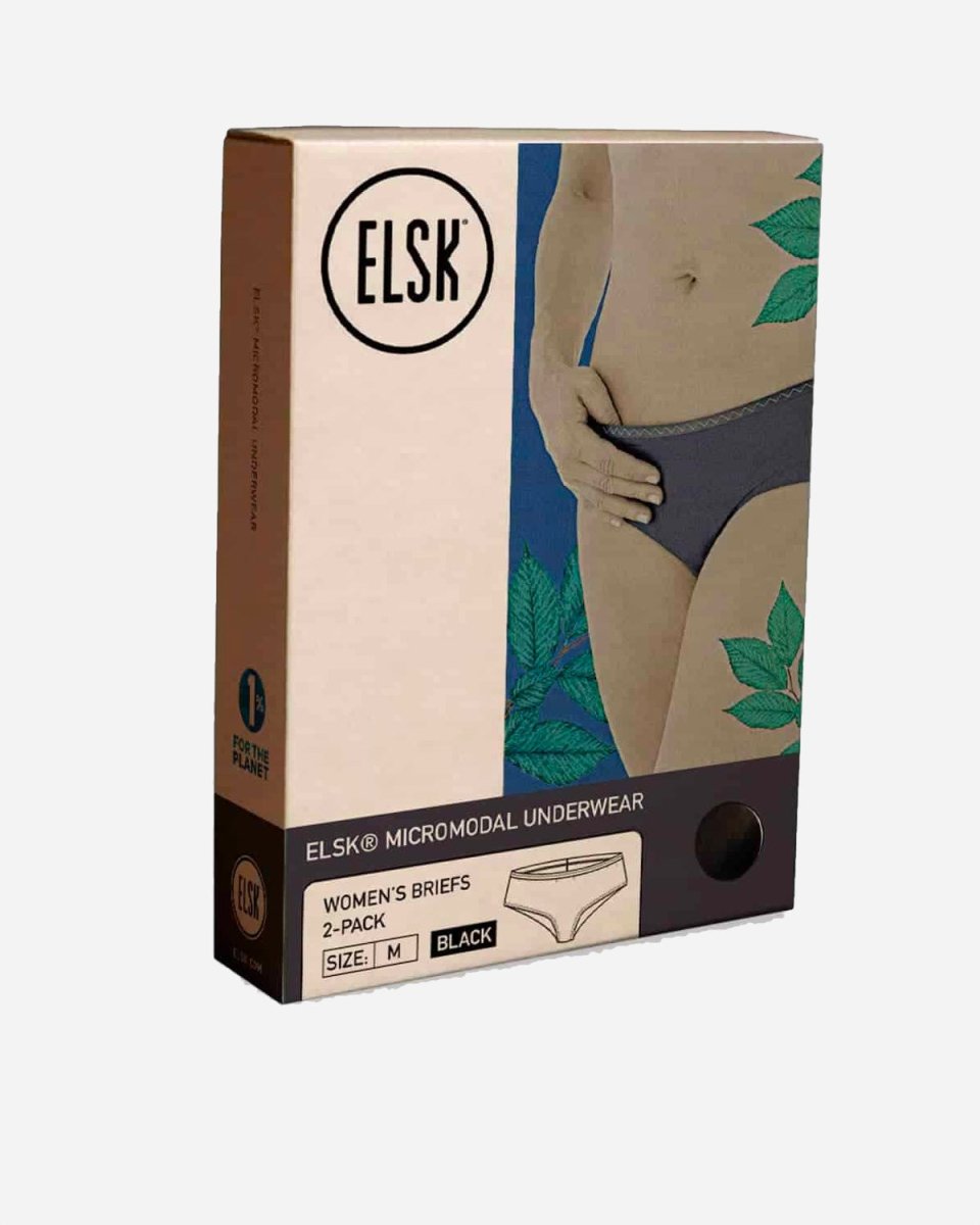 ELSK® WOMEN’S MICROMODAL BRIEFS (2-PACK) - BLACK - Munk Store