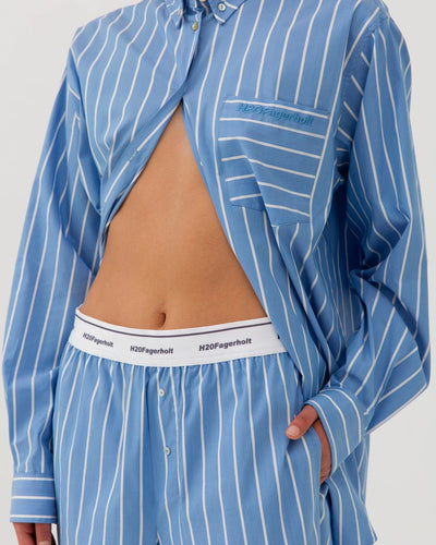 Box Pants - Blue Stripe