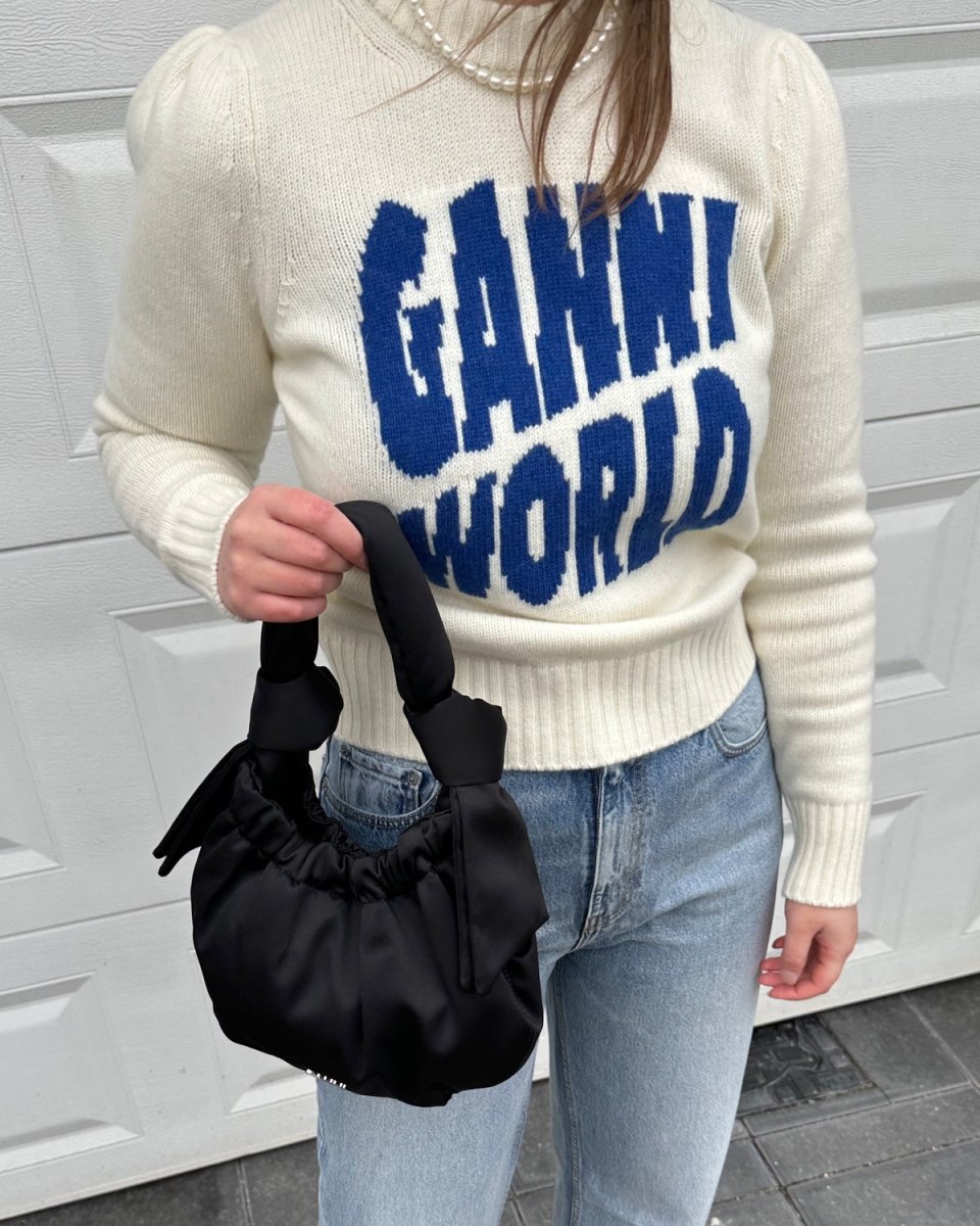 Graphic Puff Shoulder Ganni World - Egret - Munk Store