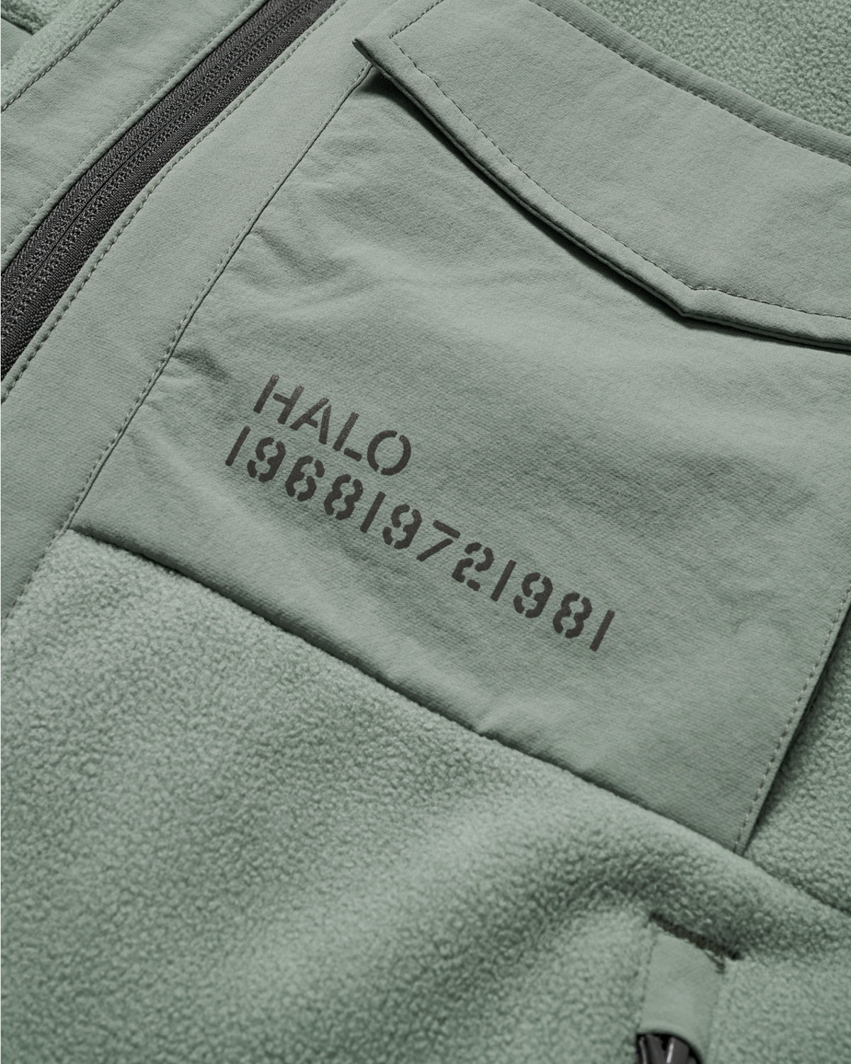 Halo Paneled Fleece Jacket - Agave Green