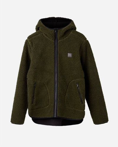 Langli Hooded Pile Jacket - Army - Munk Store