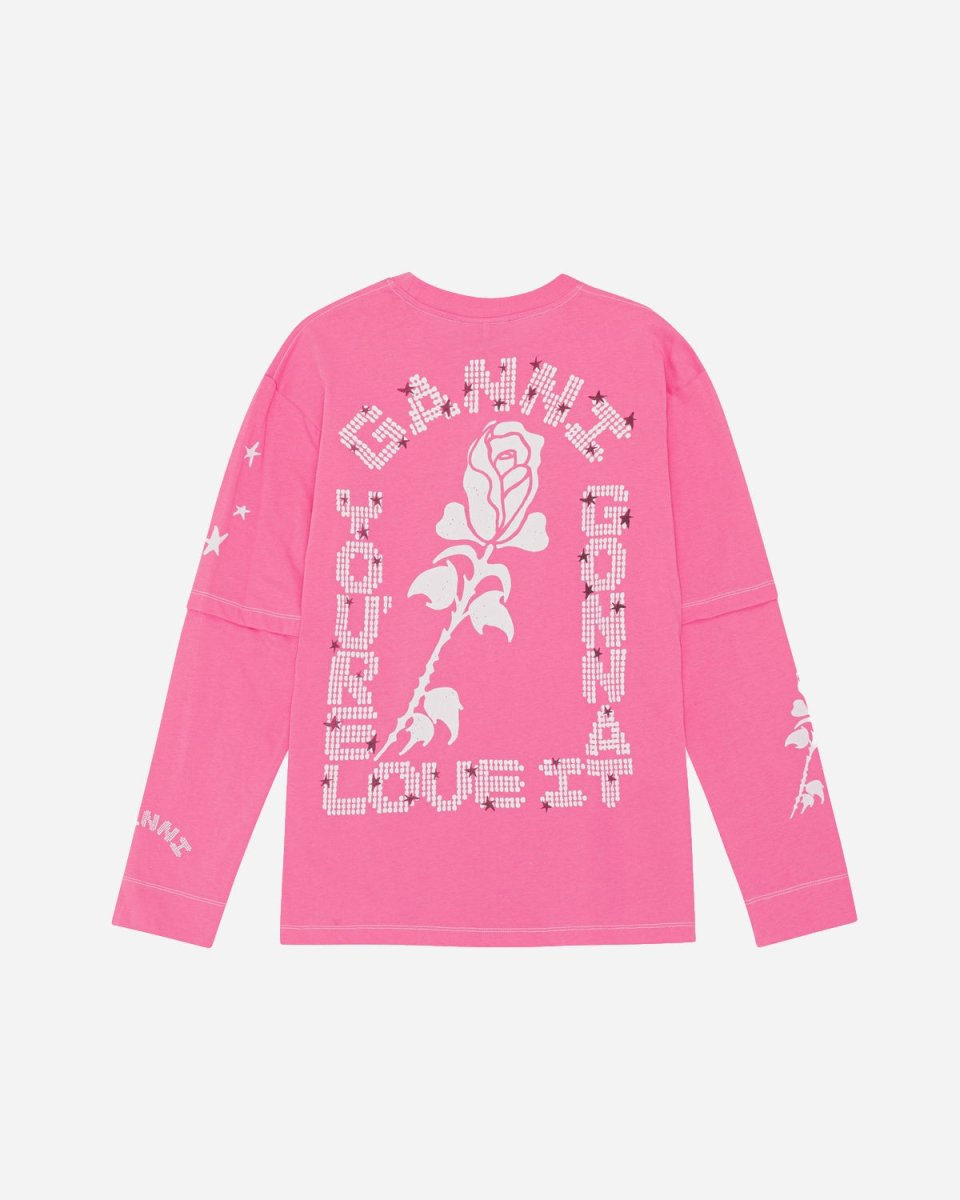 Light Jersey Layered Long Sleeve T-shirt - Shocking Pink - Munk Store