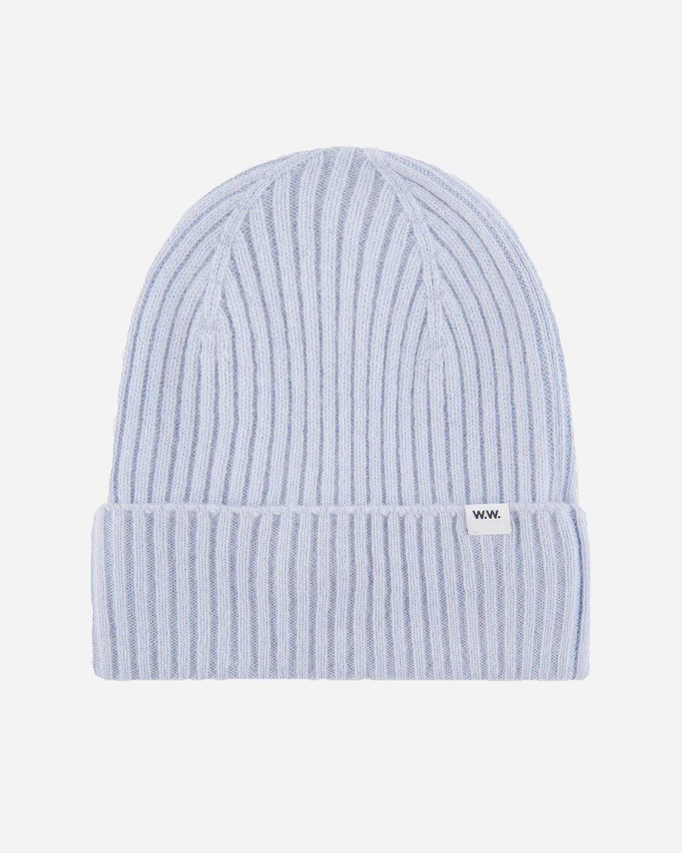 Luca brushed lambswool beanie - POWDER BLUE - Munk Store