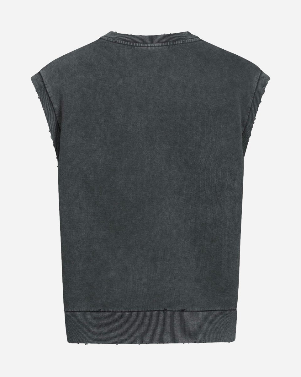 Men Distressed Vest - Dark Grey - Munk Store