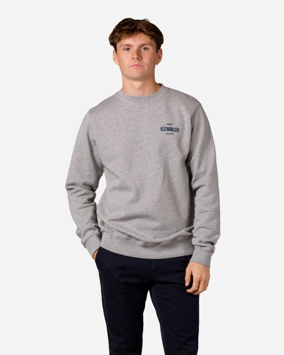 Mens Small Logo Crew - Grey Melange - Munk Store